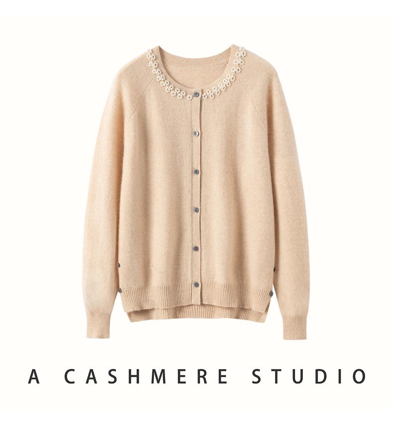 Cashmere Cardigan 2026: Rhinestone-Embellished, Sweet Style, Loose, Warm Outerwear for Autumn/Winter