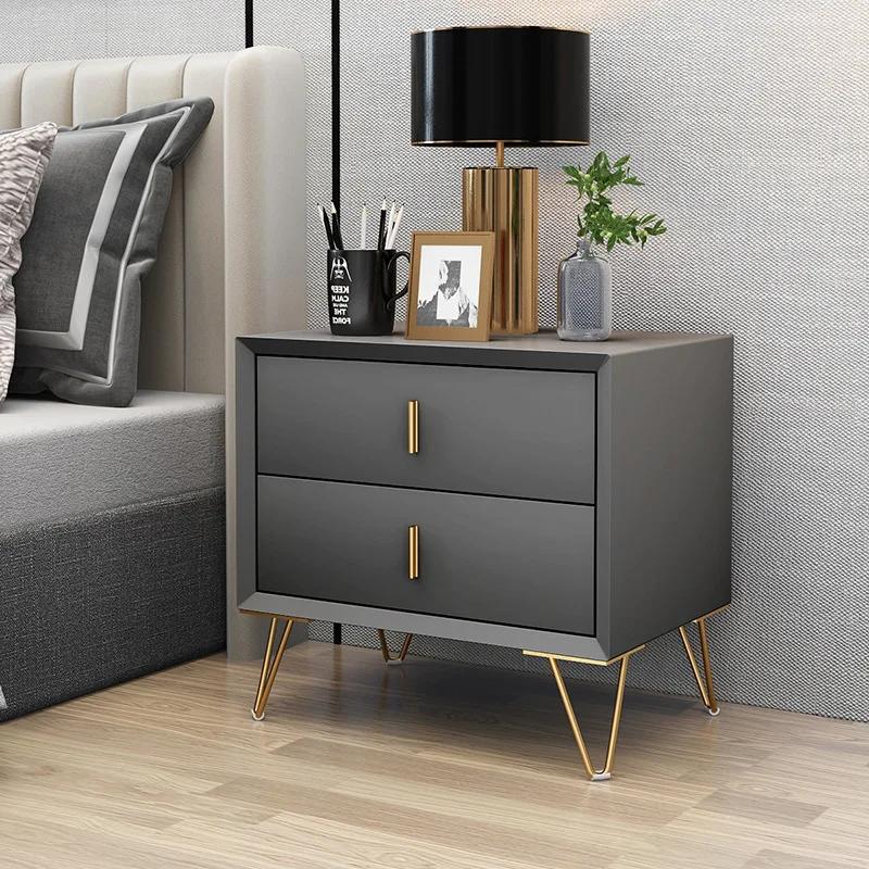 Light Luxury Italian Wooden Nightstand - Modern Drawer Chest for Bedroom Storage