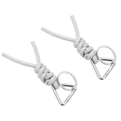Uxcell PU Leather Set of Universal Car Handmade Braided Cord Keychain with Detachable Open Key Unisex Keychain, 2, Keychain, Ring, (Silver)