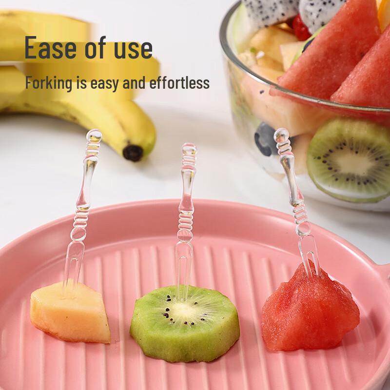 Pabei Disposable Bamboo-Textured Plastic Fruit Forks