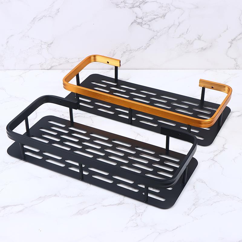 Wall Hanging Corner Single Layer Rectangular Bracket Wall Mounted Shower Shampoo Rack Bathroom Rack Towel Rack Bracket
