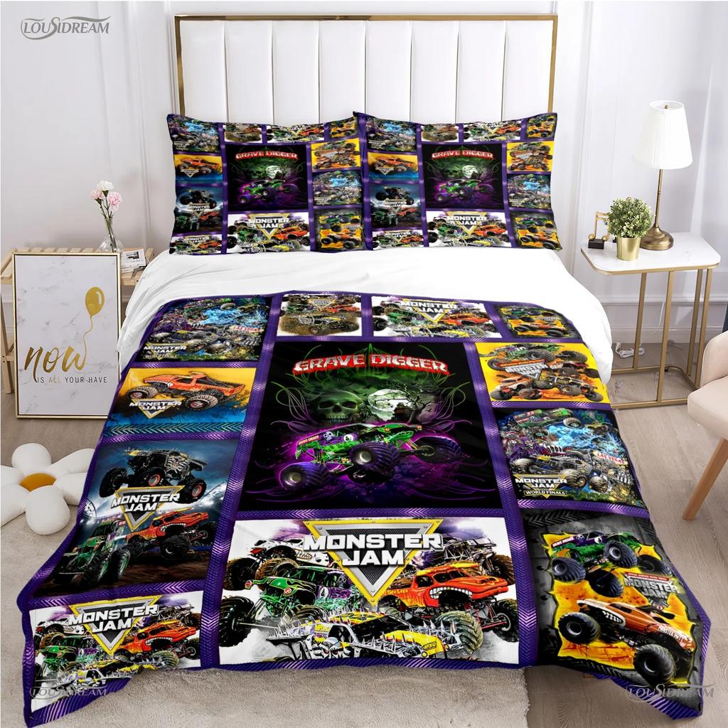 Casal Jam Monster Truck All Season Duvet Cover Comforter Bedding Set Soft Quilt Cover and Pillowcases Single/Double/Queen/King