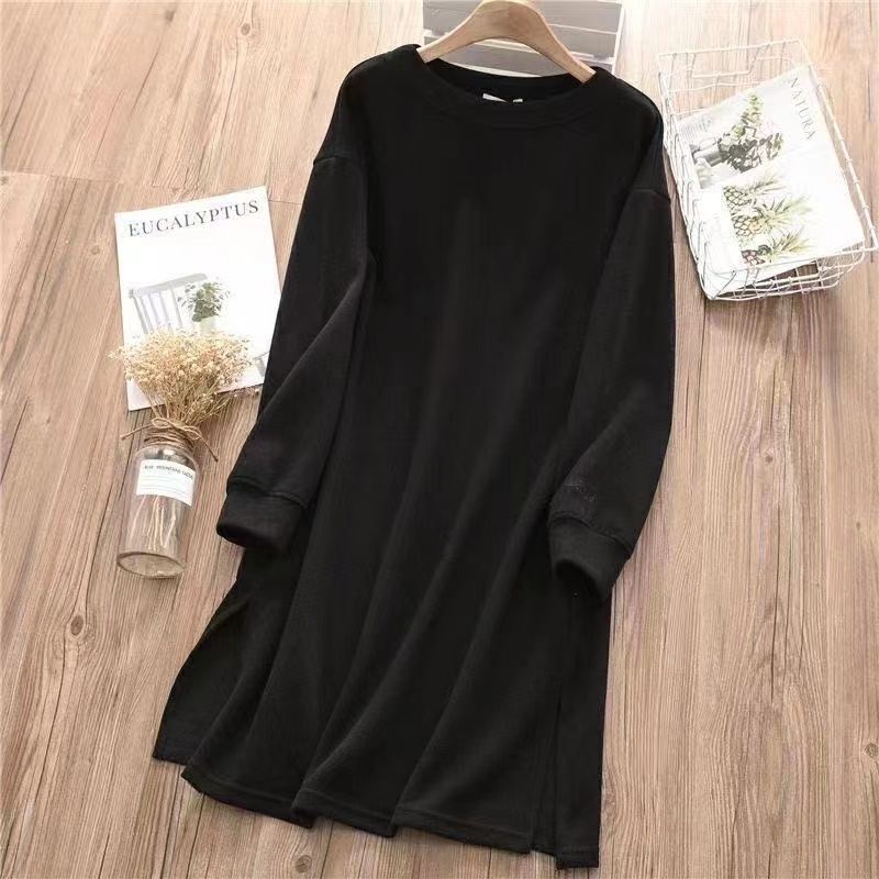 Sweatshirt for Women Cotton Oversize  Fleece Thickened Loose Round Neck Casual Pullover Long Sleeve Long Top Sweatshirt