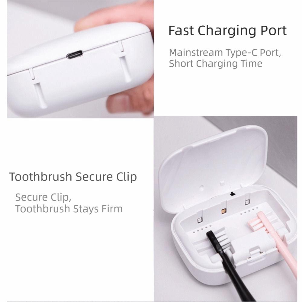 Rechargeable Smart Toothbrush Sterilizer 2 Brush Slots UV Toothbrush Sterilizer Rack  Home