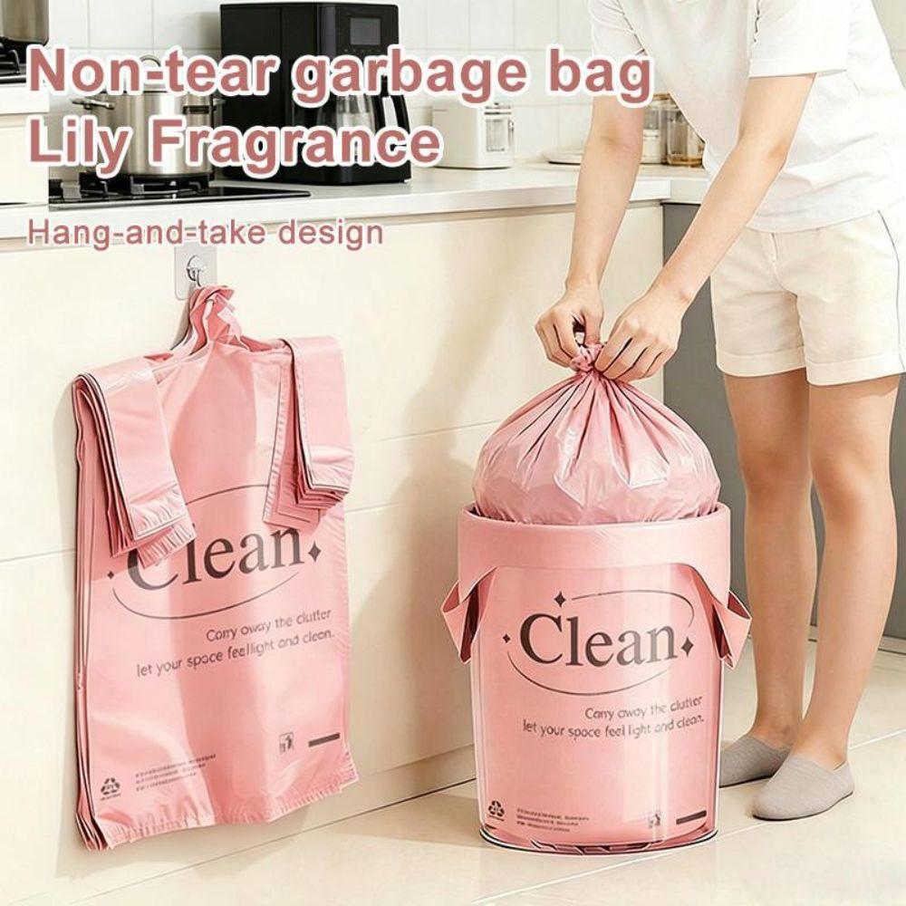 50Pcs Pull-Tear Printed Trash Bags Thickened Vest Bags New Garbage Bags Kitchen