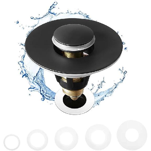 Fransiton Universal Bathroom Sink Stopper, 1.1-1.77 Inch Pop Up Drain Stopper for Washbasin Bathroom Sink with Anti-Clogging Detachable Drain Hair