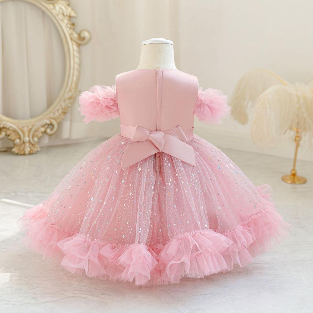 Mädchen Prinzessin Hochzeitskleid 1-5 Jahre Baby Mädchen Mesh Baumwolle Geburtstagsparty Kleider Kinder Mädchen Kleid Kinder Ballkleid Kostüm