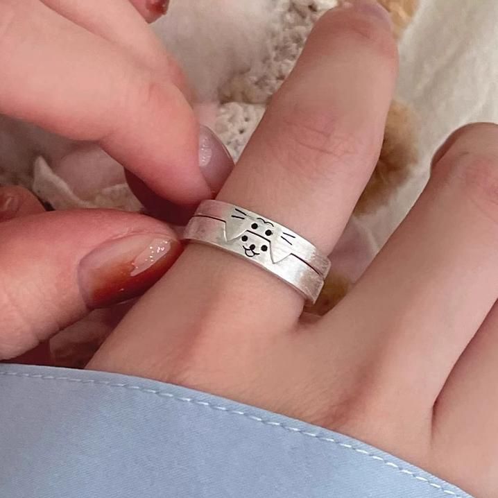 925 Silver Korean Geometric Twist Woven Open Ring Female Fashion Personality Simple Trend Retro Cool Jewelry