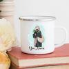 Personalised Hijabi Girl Printed Mug Coffee Cups Drinks Water Cup Muslim Girls Custom Name Enamel Handle Mugs Handle Eid Gifts