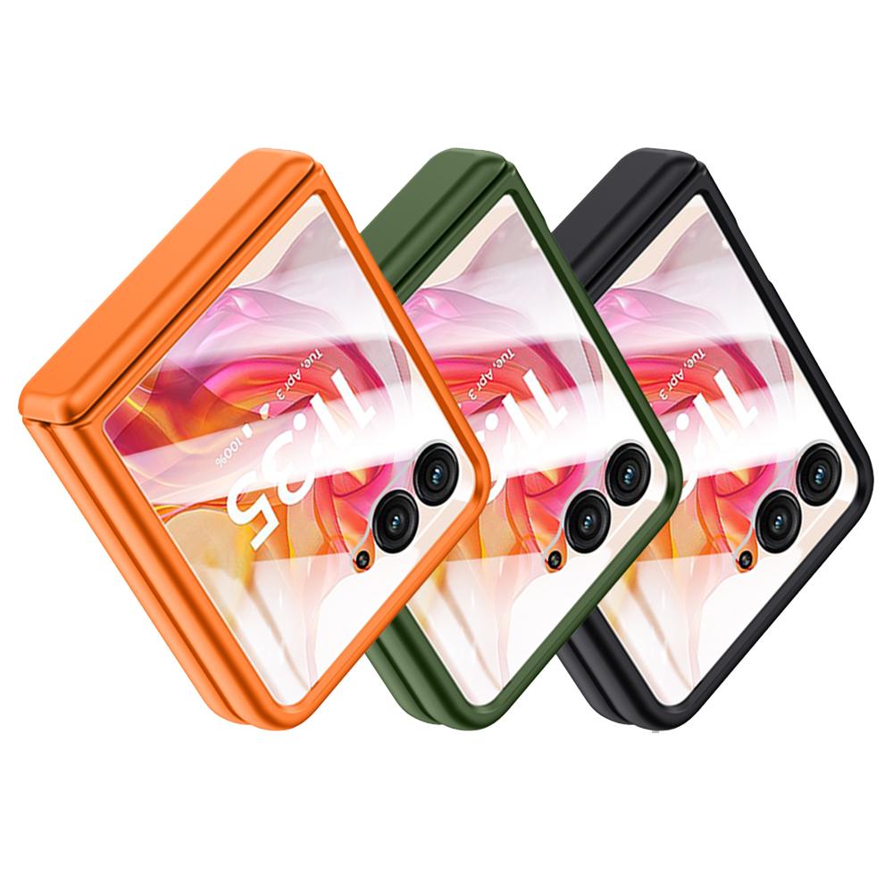 For Motorola Razr 50 Ultra 5G Case Shockproof Hard PC Phone Cover with Rear Small Screen Protector