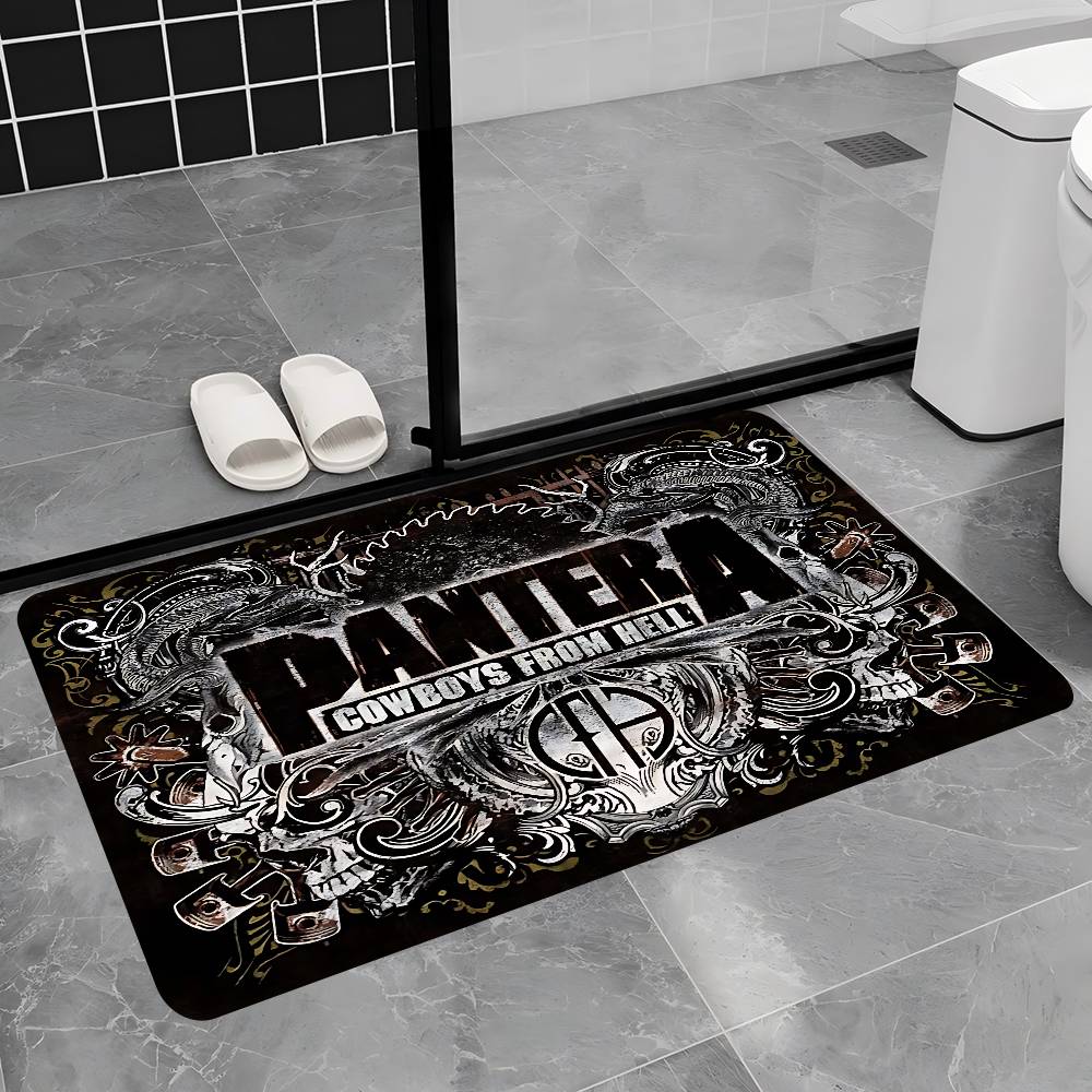Groove Metal Band P-Pantera Room Mats Anti-slip Absorb Water Long Strip Cushion Bedroon Mat Household Carpets