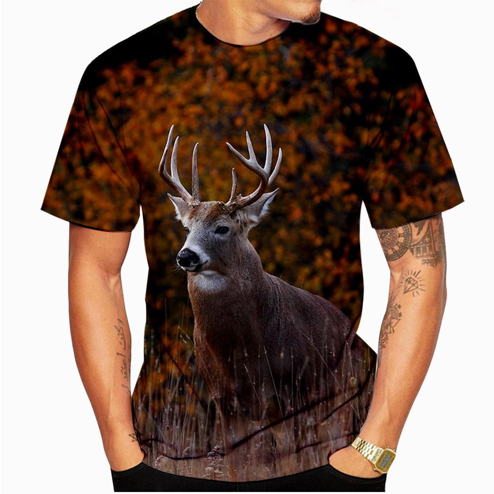Fashion Deer Hunting 3D Print T-shirt Summer Men Woman T Shirts O-Neck Short Sleeve Oversized Harajuku Streetwear Male Tees Tops