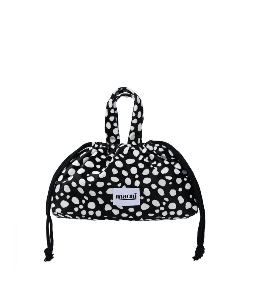 Macni Pebble Dot String Puffy Bag Dot Black