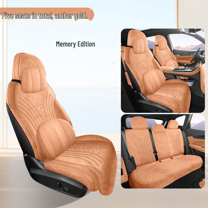 Geely Boyue L 4th Gen Car Seat Cushion: All-Season, Fully Wrapped Rams Fur Suede Saddle Pad