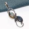 Long Fiery Labradorite 925 Silver Plated Pendant 2.2" Jewelry Fashion Sale Q0q63