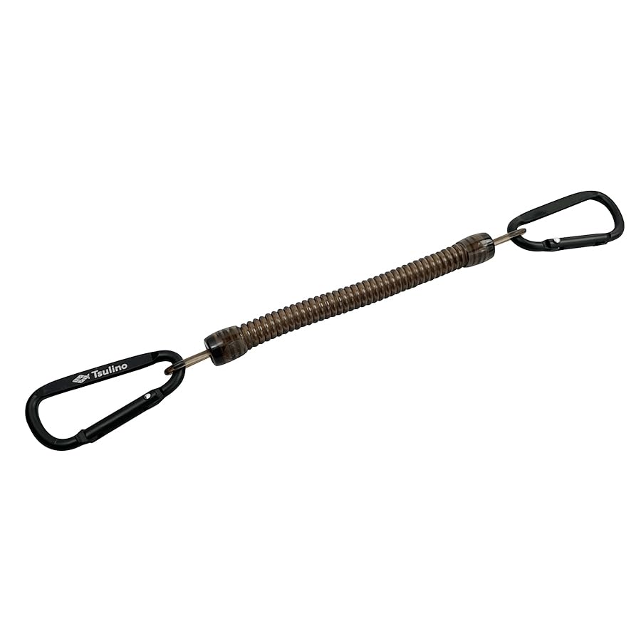 

W carabiner spring cord black x brown 25cm when deflated, maximum length 100cm чёрный