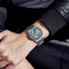 Silver Vintage Men's Watch with Date Display, Colorful Dial, Stainless Steel Bracelet, Water Resistant