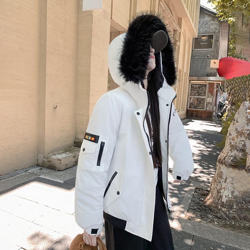 

Зимняя новая пуховая хлопковая одежда женская повседневная рабочая парка маленькая утолщенная теплая хлопковая куртка XL suggestion [150--165] catties