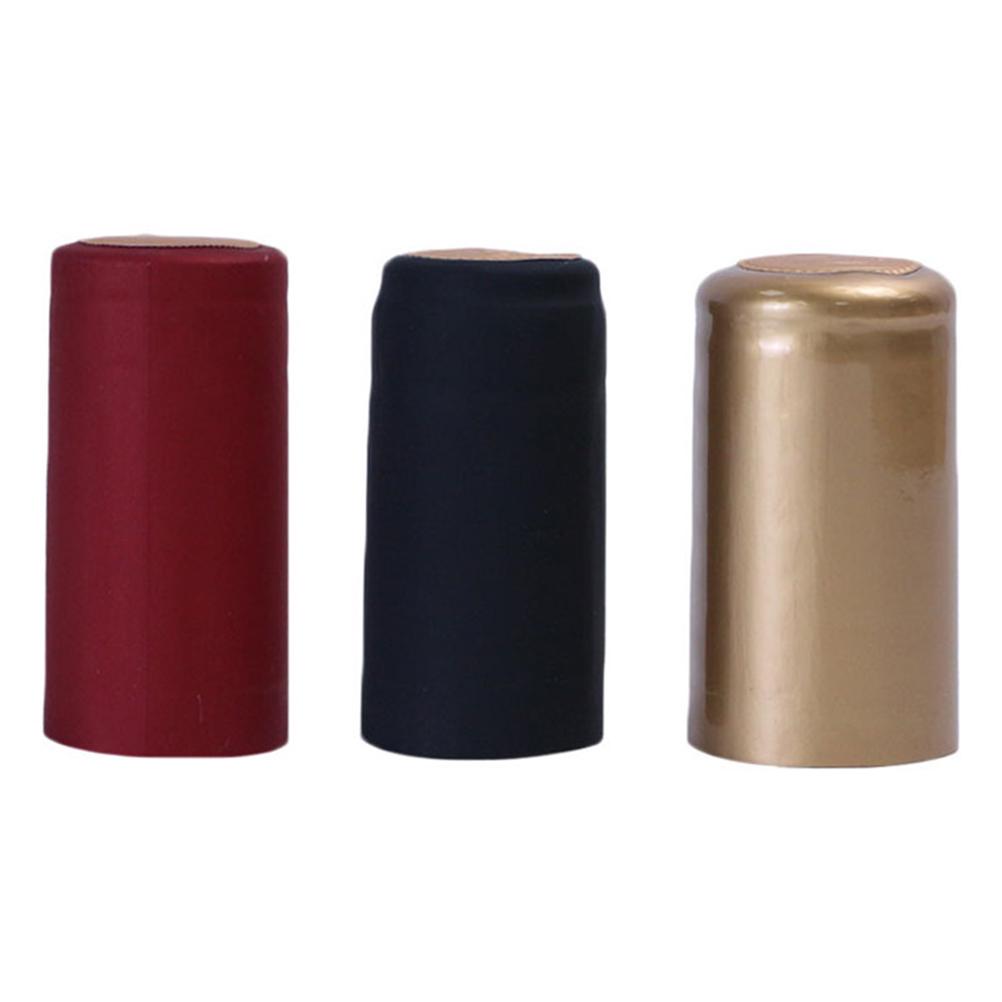 

100pcs Heat-Shrink Capsules Red Wine Bottle Seal Cover Premium Pvc Shrink Film For Homebrew Winery Office Kitchen Bar чорний