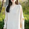 Elegant V-Neck Women's Wool Sweater - Autumn/Winter Fashion: Versatile and Stylish Loose Fit