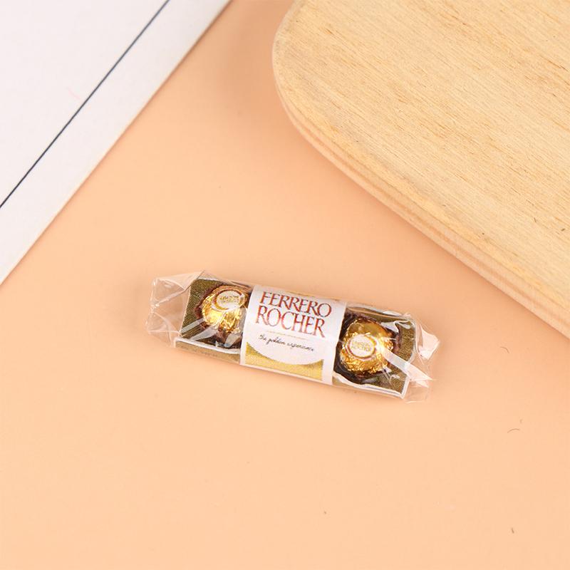 1Pcs Dollhouse Simulation Mini Chocolate Dollhouse Food Decoration Toy Dolls House Accessories Pretend Play Toys