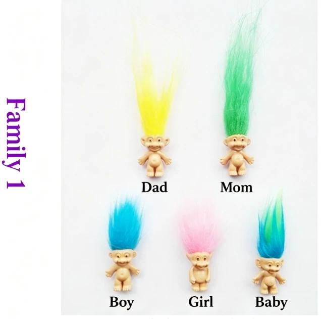 Troll Dolls Vintage Trolls Lucky Doll Figures Chromatic Adorable Cute Little Guys Collection, Party Favors Cartoon Anime Gifts