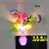 LED Energy-Saving Mushroom Lamp with Colorful Artificial Flowers and Night Light Vase