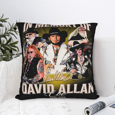 In Memory Of David Allan Coe 1939- Pillow Cover Retro Portrait Tribute Cushion Cover Pillow Case For Couch Bed Living Room