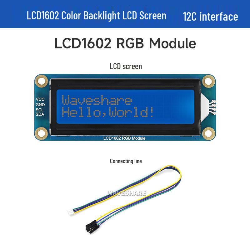 Micro Snow 1602 LCD Screen with Color Backlight - 32 Characters, 3.3V/5V Compatible