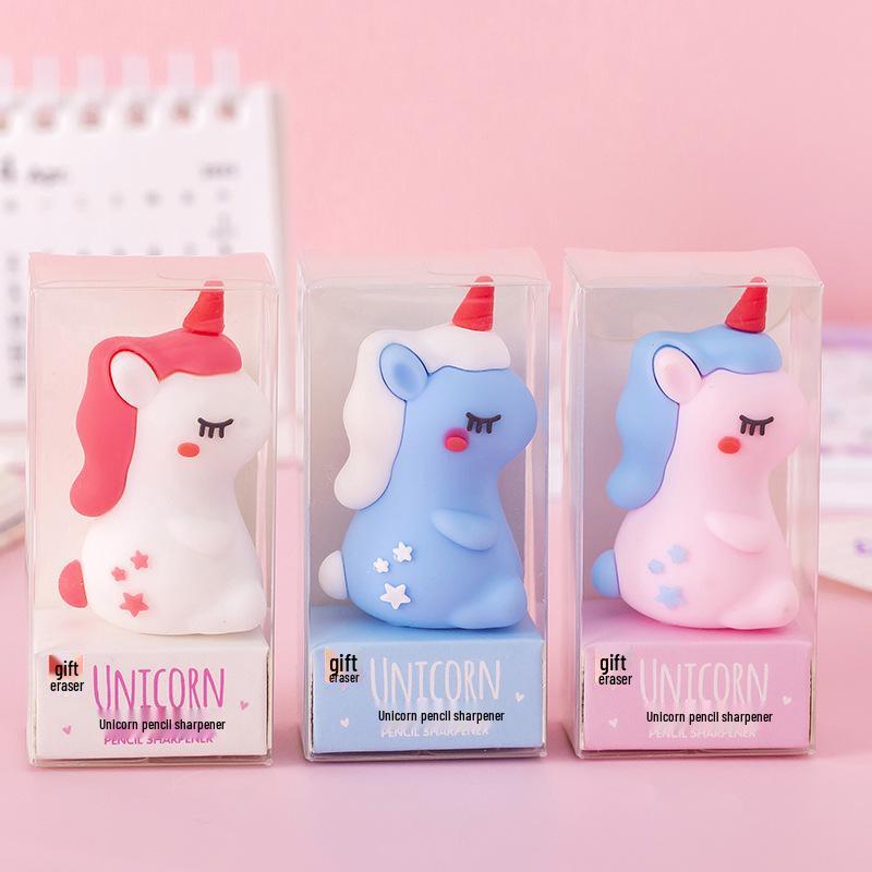 Portable Cute Cartoon Pencil Sharpener with Eraser for Primary Students - Stationery Gift