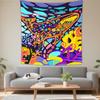 Boho Chic Wall Tapestry With Moon Phase Floral Starry Sky Design Bedroom Yoga Studio Decor