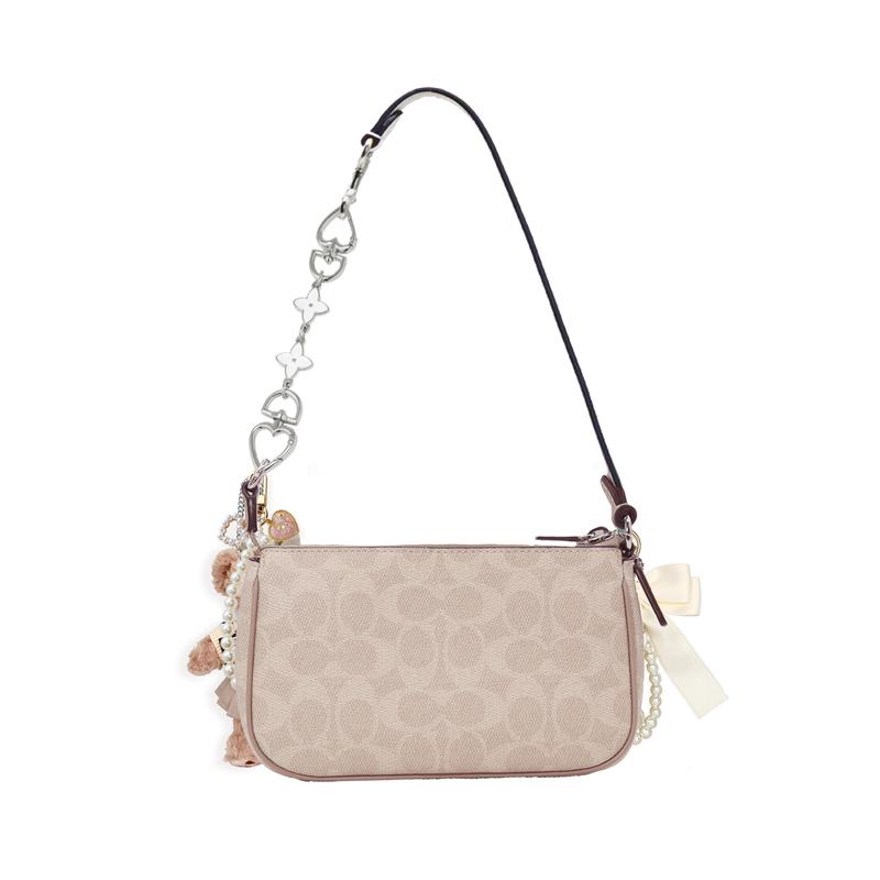 Coach Shoulder Bag [Customized Bag] Nolita 19 Micro-label Logo Zipper Closure, Extension Chain, Printing, Scarf, Bow All the Flashy, Basic Style