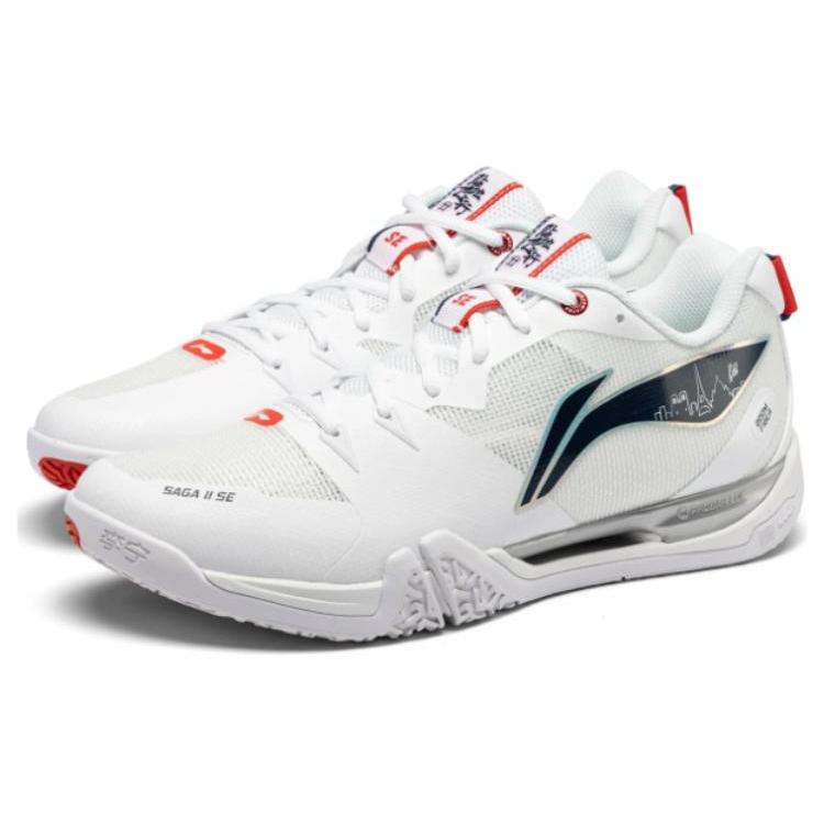 Li Ning Saga II SE Low top Badminton Shoes Unisex White AYZU001-1