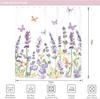 Purple Lavender Shower Curtain, Floral Wildflower Butterfly Print, Waterproof Polyester Bathroom Decor