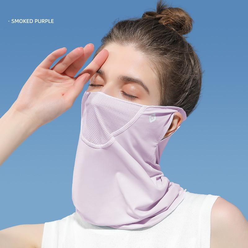 Ice Silk Full Face Women Sun Mask Scarf Bandana