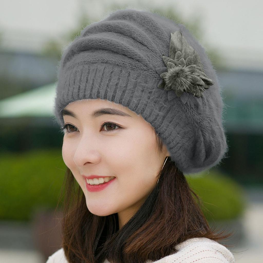 Women's Floral Beret Hat Soft Fabric Elegant Design Comfortable Fit Lightweight Headwear for Casual and Formal Occasions