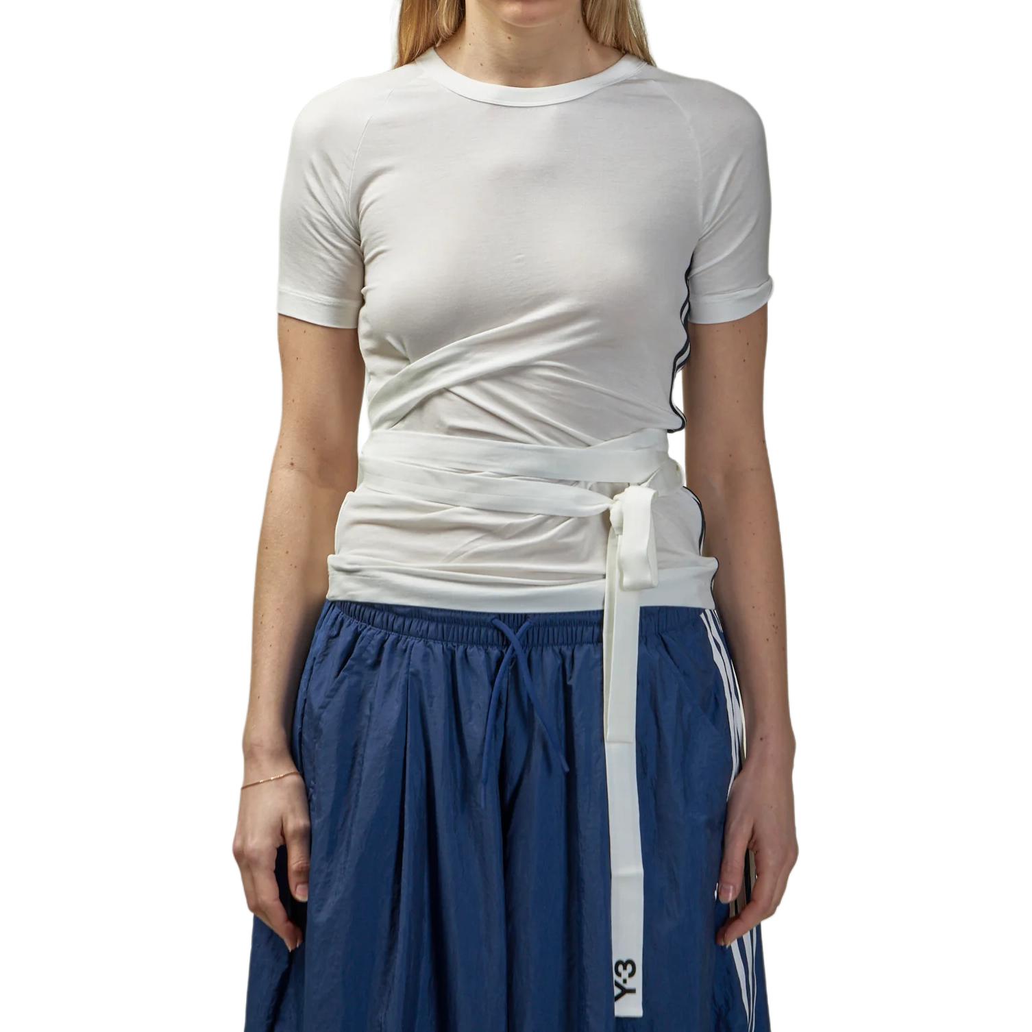 

Y-3 Striped Crew Neck Short Sleeve T-Shirt Women Tops White JM7854 M