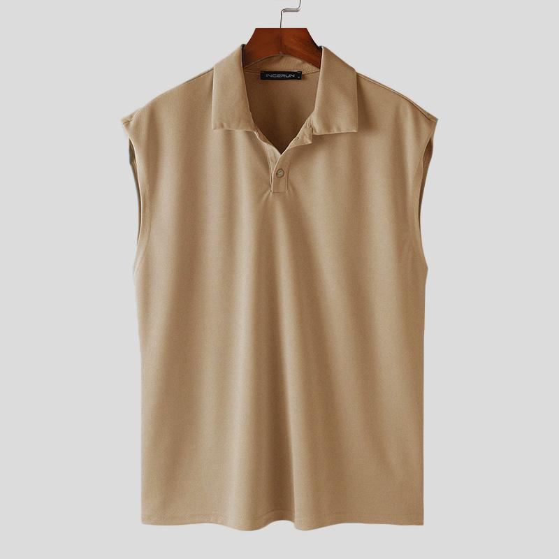 

INCERUN Мужской жилет без рукавов с лацканами, летние майки 3XL хаки