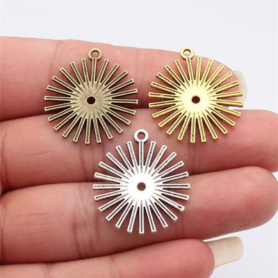 Sunbeams Sun Solar Flare Charm Antique Bronze Zinc Alloy Jewelry Making Supplies Couple Style Bracelet Charms