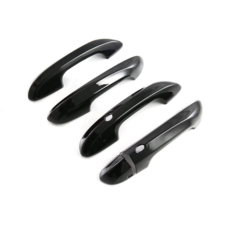 Car Upgrade Carbon Fiber Glossy Black Door Bowl Handle Cover For MG 4 MG4 EV Mulan   2024 Cars Accessories