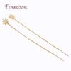 Trendy Long Tassel Chain Ear Wire Hanging Earring Female 18K Real Gold Plated Shiny Star Ear Thread Earrings For Women Jewelry