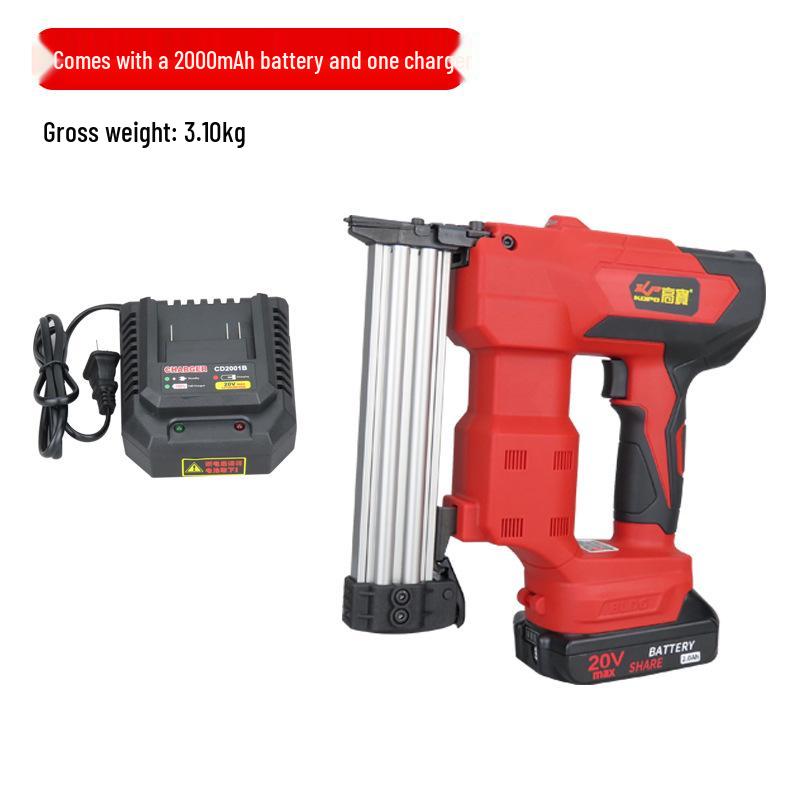 Gaobao F32 Brushless Lithium Battery Brad Nailer: Dual-Use Woodworking Straight Nail Gun with Continuous Firing.