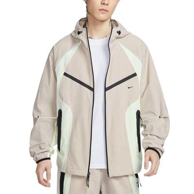 Tech Dri-FIT Woven Color-Block Windrunner Jacket Cream Volt Black IU7497-236