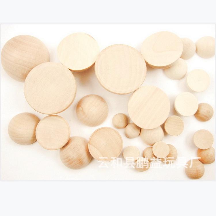 0.6-9cm Beech Wood Half Sphere Beads for DIY Projects