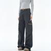 American retro gray overalls men's and women's summer loose straight pants wide-leg casual pants paratrooper pants tide