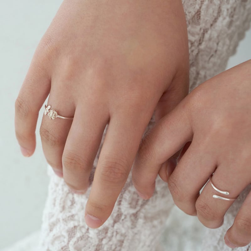 geegee [silver925] rose petal ring (2color)