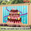 Party Backdrop Cake Flat Backdrops Birthdays Event Backdrop Decoration Birthday Party Decor
