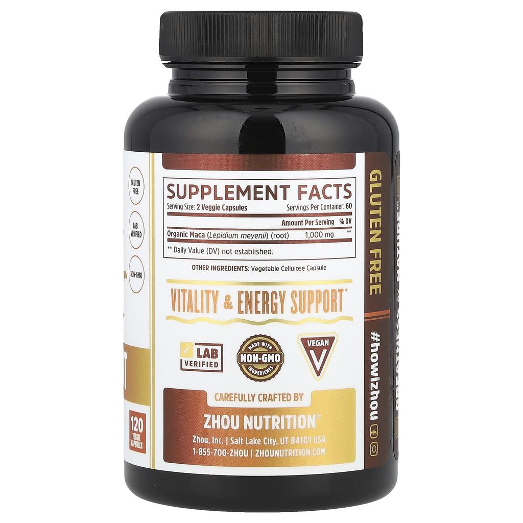 Maca Root, Veggie Capsules 120 (500Mg per Capsule)