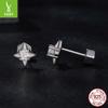 Stars Shine Mozzarella Diamond Stud Earrings, Simple Personality Niche S925 Sterling Silver Stud Earrings