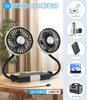 Car Fan, Porti Car Fan, USB 2024 Innovative Flexible Arm Version, Rear Seat Car